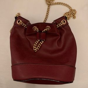 NEIMAN MARCUS faux burgundy chain bag